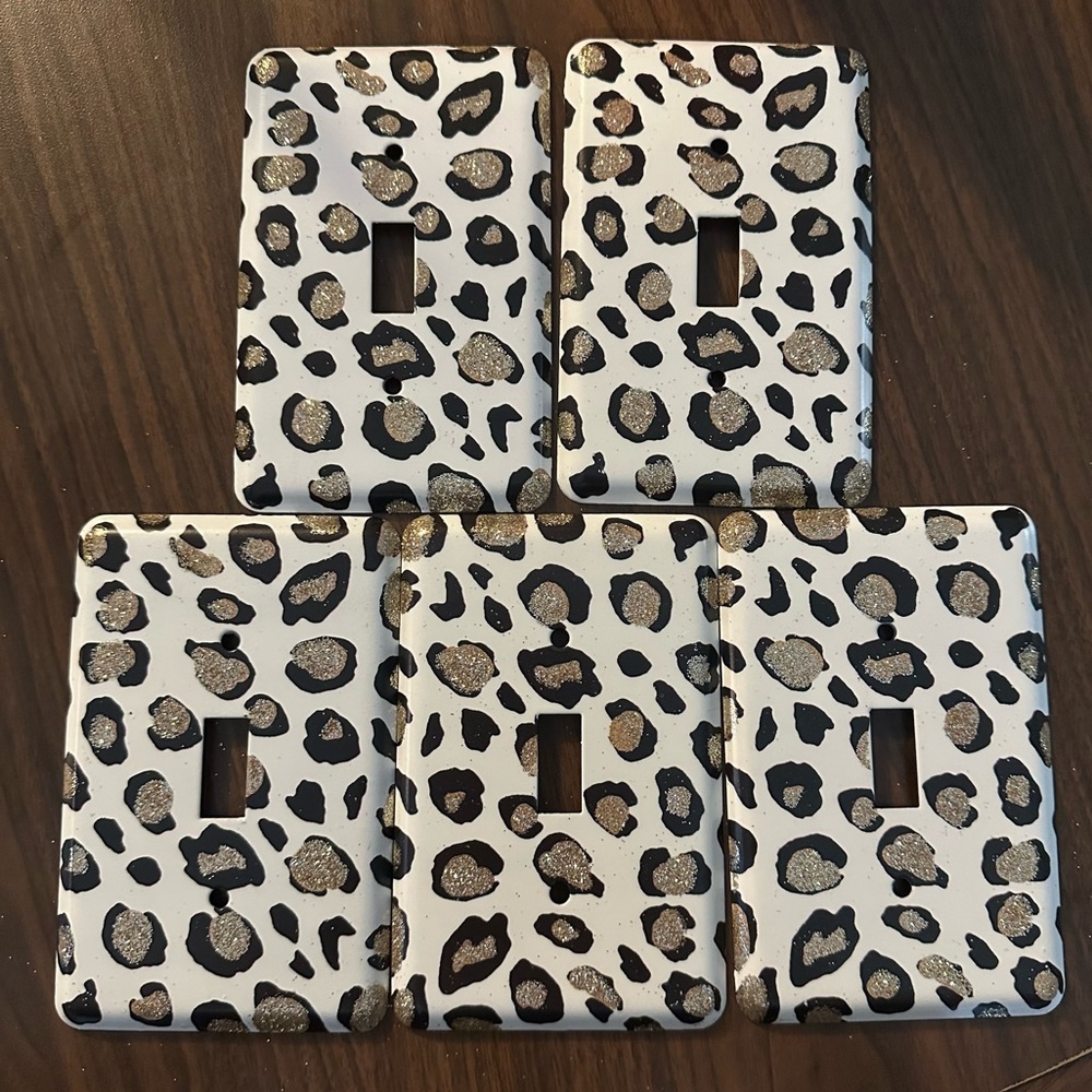 5 Leopard Print Light Switch Covers